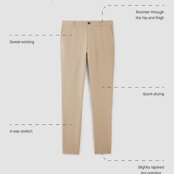 Everlane The Performance Chino / Navy / Athletic Fit / 32in 28L - Picture 4 of 7